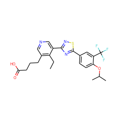 CCc1c(CCCC(=O)O)cncc1-c1nsc(-c2ccc(OC(C)C)c(C(F)(F)F)c2)n1 ZINC000084690141