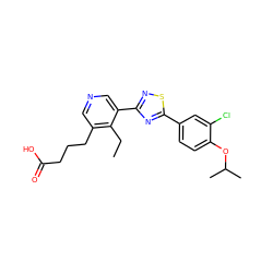 CCc1c(CCCC(=O)O)cncc1-c1nsc(-c2ccc(OC(C)C)c(Cl)c2)n1 ZINC000084690142