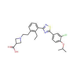 CCc1c(CCN2CC(C(=O)O)C2)cccc1-c1nsc(-c2ccc(OC(C)C)c(Cl)c2)n1 ZINC000084672462