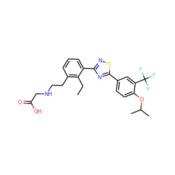 CCc1c(CCNCC(=O)O)cccc1-c1nsc(-c2ccc(OC(C)C)c(C(F)(F)F)c2)n1 ZINC000084688432