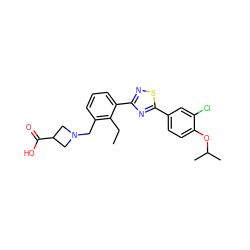 CCc1c(CN2CC(C(=O)O)C2)cccc1-c1nsc(-c2ccc(OC(C)C)c(Cl)c2)n1 ZINC000084688450