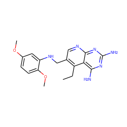 CCc1c(CNc2cc(OC)ccc2OC)cnc2nc(N)nc(N)c12 ZINC000005847194