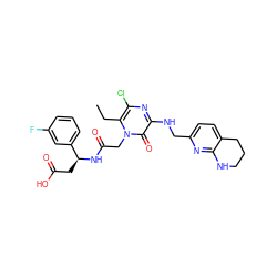 CCc1c(Cl)nc(NCc2ccc3c(n2)NCCC3)c(=O)n1CC(=O)N[C@@H](CC(=O)O)c1cccc(F)c1 ZINC000029487412