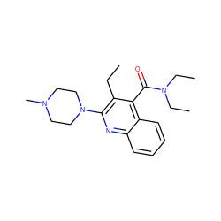 CCc1c(N2CCN(C)CC2)nc2ccccc2c1C(=O)N(CC)CC ZINC000013644320