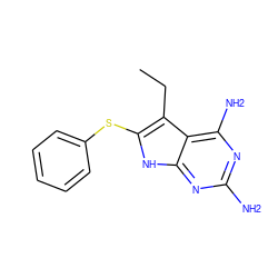 CCc1c(Sc2ccccc2)[nH]c2nc(N)nc(N)c12 ZINC000014967447