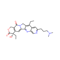 CCc1c2c(nc3cnc(CCCN(C)C)cc13)-c1cc3c(c(=O)n1C2)COC(=O)[C@]3(O)CC ZINC000013740838