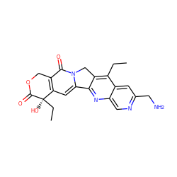 CCc1c2c(nc3cnc(CN)cc13)-c1cc3c(c(=O)n1C2)COC(=O)[C@]3(O)CC ZINC000013740830