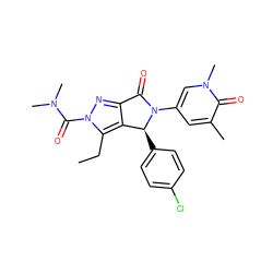 CCc1c2c(nn1C(=O)N(C)C)C(=O)N(c1cc(C)c(=O)n(C)c1)[C@H]2c1ccc(Cl)cc1 ZINC000261155906