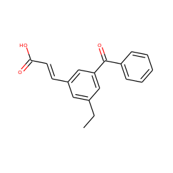 CCc1cc(/C=C/C(=O)O)cc(C(=O)c2ccccc2)c1 ZINC000013438174