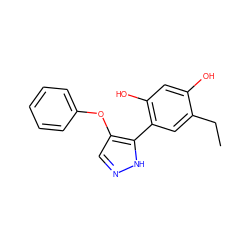 CCc1cc(-c2[nH]ncc2Oc2ccccc2)c(O)cc1O ZINC000006493553