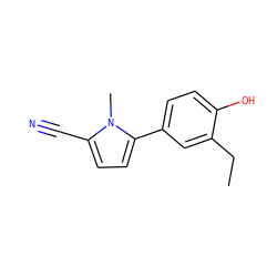 CCc1cc(-c2ccc(C#N)n2C)ccc1O ZINC001772644522