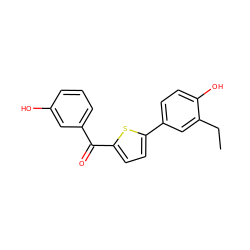 CCc1cc(-c2ccc(C(=O)c3cccc(O)c3)s2)ccc1O ZINC000064448238