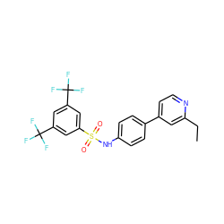 CCc1cc(-c2ccc(NS(=O)(=O)c3cc(C(F)(F)F)cc(C(F)(F)F)c3)cc2)ccn1 ZINC000103283638