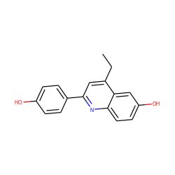 CCc1cc(-c2ccc(O)cc2)nc2ccc(O)cc12 ZINC000028528705