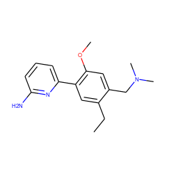 CCc1cc(-c2cccc(N)n2)c(OC)cc1CN(C)C ZINC000013985679