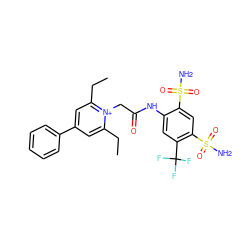 CCc1cc(-c2ccccc2)cc(CC)[n+]1CC(=O)Nc1cc(C(F)(F)F)c(S(N)(=O)=O)cc1S(N)(=O)=O ZINC000026819052