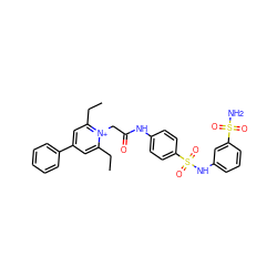 CCc1cc(-c2ccccc2)cc(CC)[n+]1CC(=O)Nc1ccc(S(=O)(=O)Nc2cccc(S(N)(=O)=O)c2)cc1 ZINC000026753273