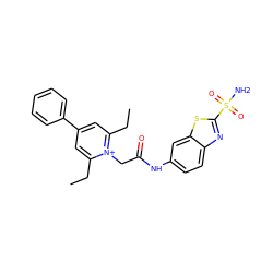 CCc1cc(-c2ccccc2)cc(CC)[n+]1CC(=O)Nc1ccc2nc(S(N)(=O)=O)sc2c1 ZINC000013804425