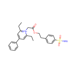 CCc1cc(-c2ccccc2)cc(CC)[n+]1CC(=O)OCCc1ccc(S(N)(=O)=O)cc1 ZINC000013804467