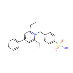 CCc1cc(-c2ccccc2)cc(CC)[n+]1Cc1ccc(S(N)(=O)=O)cc1 ZINC000027987080