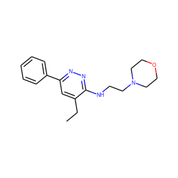 CCc1cc(-c2ccccc2)nnc1NCCN1CCOCC1 ZINC000027561602