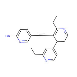 CCc1cc(-c2ccnc(CC)c2C#Cc2ccc(N)nc2)ccn1 ZINC000114412717