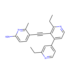 CCc1cc(-c2ccnc(CC)c2C#Cc2ccc(N)nc2C)ccn1 ZINC000202383959