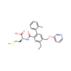 CCc1cc(C(=O)N[C@@H](CCSC)C(=O)O)c(-c2ccccc2C)cc1COc1cccnc1 ZINC000013800688