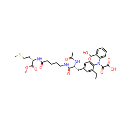 CCc1cc(C[C@@H](NC(C)=O)C(=O)NCCCCC(=O)N[C@@H](CCSC)C(=O)OC)ccc1N(C(=O)C(=O)O)c1ccccc1C(=O)O ZINC000029553476