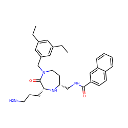 CCc1cc(CC)cc(CN2CC[C@H](CNC(=O)c3ccc4ccccc4c3)N[C@H](CCCN)C2=O)c1 ZINC001772605060