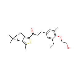 CCc1cc(CCC(=O)c2sc(C)c3c2C[C@@H]2[C@H]3C2(C)C)cc(C)c1OCCO ZINC000103225937