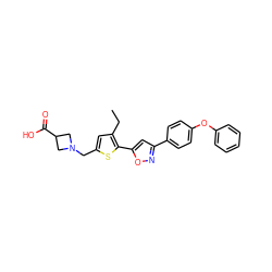 CCc1cc(CN2CC(C(=O)O)C2)sc1-c1cc(-c2ccc(Oc3ccccc3)cc2)no1 ZINC000084619895