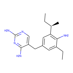 CCc1cc(Cc2cnc(N)nc2N)cc([C@H](C)CC)c1N ZINC000027107812