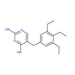 CCc1cc(Cc2cnc(N)nc2N)cc(CC)c1CC ZINC000013726792