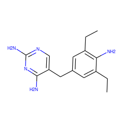 CCc1cc(Cc2cnc(N)nc2N)cc(CC)c1N ZINC000027106180