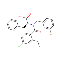 CCc1cc(Cl)ccc1C(=O)N(Cc1cccc(Br)c1)[C@@H](Cc1ccccc1)C(=O)O ZINC000013553342