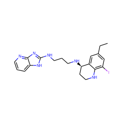 CCc1cc(I)c2c(c1)[C@H](NCCCNc1nc3ncccc3[nH]1)CCN2 ZINC000028364554