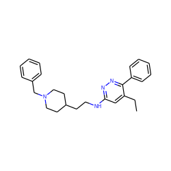 CCc1cc(NCCC2CCN(Cc3ccccc3)CC2)nnc1-c1ccccc1 ZINC000013863622