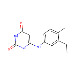 CCc1cc(Nc2cc(=O)[nH]c(=O)[nH]2)ccc1C ZINC000013798111