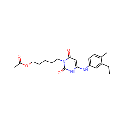 CCc1cc(Nc2cc(=O)n(CCCCCOC(C)=O)c(=O)[nH]2)ccc1C ZINC000013674945