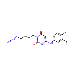 CCc1cc(Nc2cc(=O)n(CCCCN=[N+]=[N-])c(=O)[nH]2)ccc1C ZINC000013522409