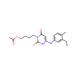 CCc1cc(Nc2cc(=O)n(CCCCOC(C)=O)c(=O)[nH]2)ccc1C ZINC000013674943