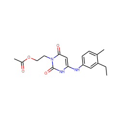 CCc1cc(Nc2cc(=O)n(CCOC(C)=O)c(=O)[nH]2)ccc1C ZINC000013674939