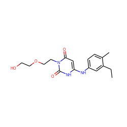 CCc1cc(Nc2cc(=O)n(CCOCCO)c(=O)[nH]2)ccc1C ZINC000013674935