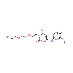 CCc1cc(Nc2cc(=O)n(CCOCCOCCO)c(=O)[nH]2)ccc1C ZINC000013674937