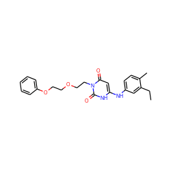 CCc1cc(Nc2cc(=O)n(CCOCCOc3ccccc3)c(=O)[nH]2)ccc1C ZINC000028526964