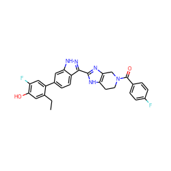 CCc1cc(O)c(F)cc1-c1ccc2c(-c3nc4c([nH]3)CCN(C(=O)c3ccc(F)cc3)C4)n[nH]c2c1 ZINC000146097185