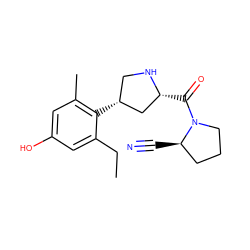 CCc1cc(O)cc(C)c1[C@@H]1CN[C@H](C(=O)N2CCC[C@H]2C#N)C1 ZINC000028714258