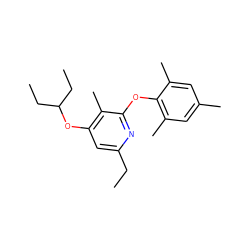 CCc1cc(OC(CC)CC)c(C)c(Oc2c(C)cc(C)cc2C)n1 ZINC000014974955