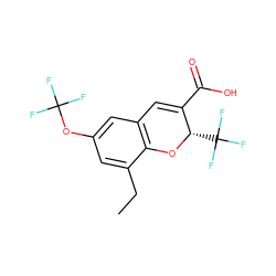 CCc1cc(OC(F)(F)F)cc2c1O[C@@H](C(F)(F)F)C(C(=O)O)=C2 ZINC000034659598